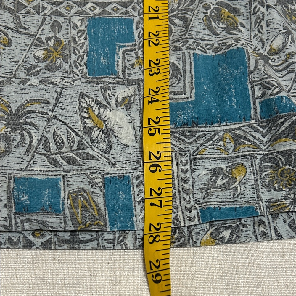 Vintage Nui Nalu Hawaiian Shirt Men's Large Teal/Gray Short-Sleeve Resort Wear - Picture 9 of 12